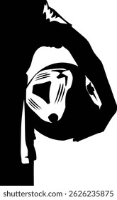 Black vector illustration of a football player in action. Great for tournament flyers, sportswear logos, or fan merchandise
