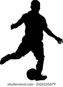 Black vector illustration of a football player in action. Great for tournament flyers, sportswear logos, or fan merchandise