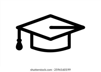 A black vector illustration of a graduation cap symbolizing academic completion. This design highlights the significance of education and the transition into new opportunities.