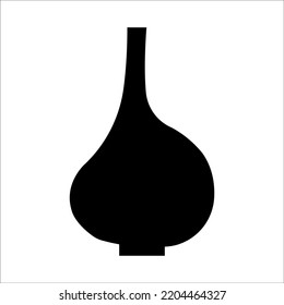 Dibujo vectorial negro de jarrón de cerámica moderna. Un único elemento en estilo boho de moda aislado de fondo blanco