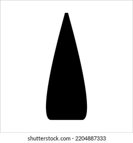 Black vector illustration of modern ceramic vase. Single element in trendy boho style isolated on white background