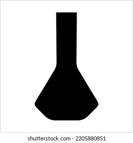 Black vector illustration of modern ceramic vase. Single element in trendy boho style isolated on white background