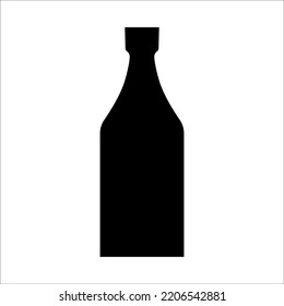 Schwarze Vektorgrafik moderner Keramikvase. Einzelelement im trendy-boho-Stil einzeln auf weißem Hintergrund