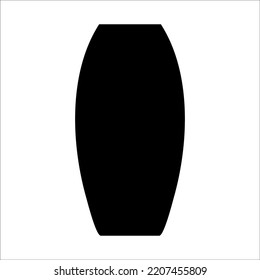 Black vector illustration of modern ceramic vase. Single element in trendy boho style isolated on white background