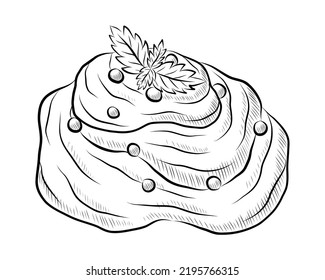 ILUSTRACIÓN DE VECTORES NEGROS DE UNA MUFFIN AISLADA EN UN FONDO BLANCO