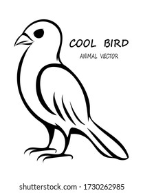 Black Vector illustration on a white background of a bird. Suitable for making logo.
