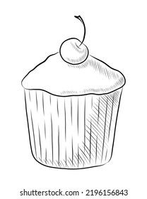 ILUSTRACIÓN DE VECTORES NEGROS DE UN PANCAKE AISLADO EN UN FONDO BLANCO