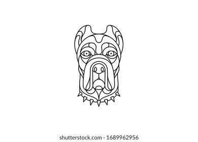 Black Vector illustration in portrait mode about dog