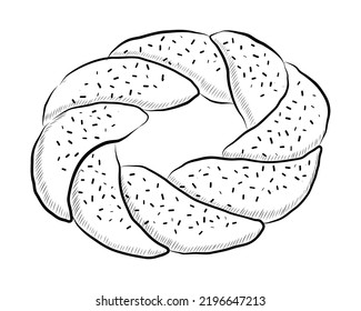 ILUSTRACIÓN DE VECTORES NEGROS DE UN SOL ROUND DE CURLY AISLADO EN UN FONDO BLANCO