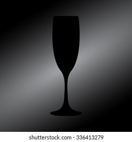 Black vector illustrations glasses of champagne
