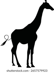 black vector image of a giraffe animal