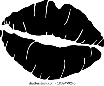 Black Vector Image Lip Print Stock Vector (Royalty Free) 1982499245 ...