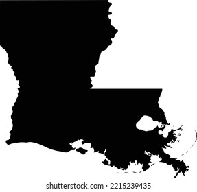 Black vector image of the state of Louisiana.