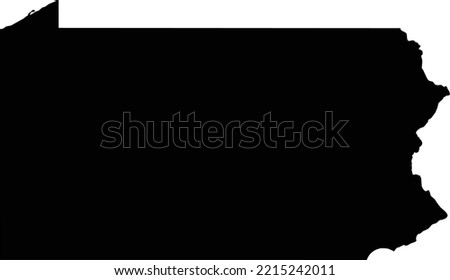 Black vector image of the state of Pennsylvania.