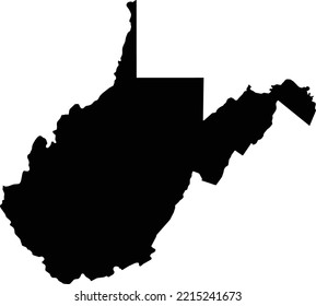 Black vector image of the state of West Virginia.