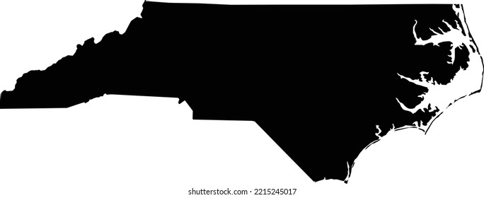Black vector image of the U.S. state of North Carolina.