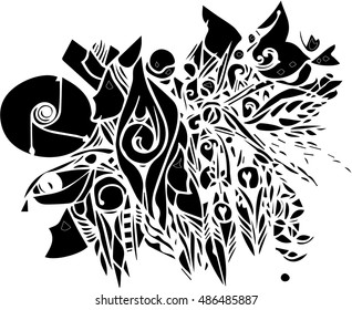 black vector of imagination design. abstract art 