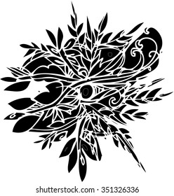 black vector of imagination line art design