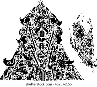 black vector of imagination line art design