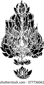 black vector of imagination lotus design