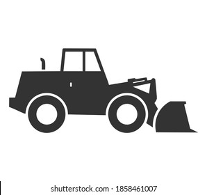 Black vector isolated loader icon on white background. Variant of automobile body silhouette for web site.