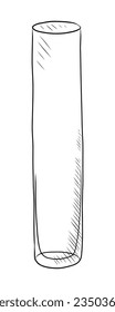 BLACK VECTOR ISOLATED ON A WHITE BACKGROUND DOODLE ILLUSTRATION OF A GLASS VASE FOR FLOWERS