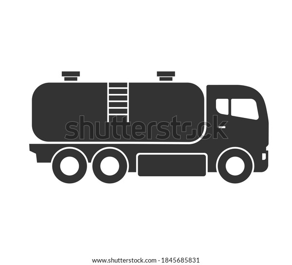Black vector\
isolated tank truck icon on white background. Variant of automobile\
body silhouette for web\
site.