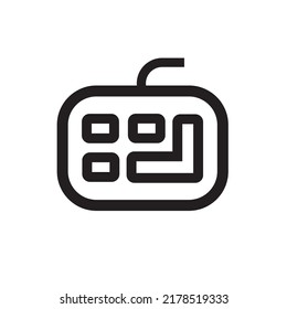 símbolo de teclado vector negro en un fondo blanco