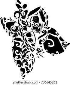 the black vector of line art create 