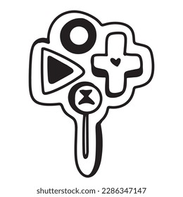 the black vector line art design for cartoon tattoo