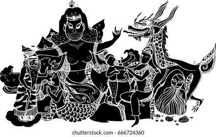 black vector of line art design 