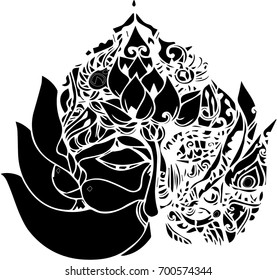 the black vector of line art design. abstract art