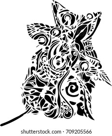 black vector of line art design for tattoo work