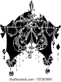 black vector of line art design 