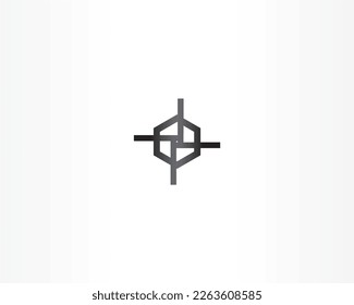 Black vector and line logo. Polygon shape concept design