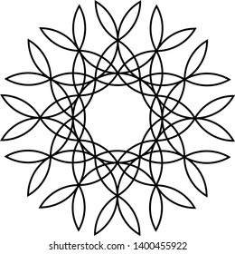 Black vector line mandala background frame