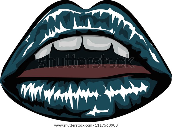 Black Vector Lips Stock Vector (Royalty Free) 1117568903 | Shutterstock