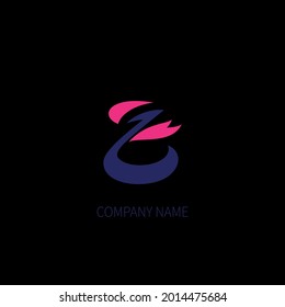 schwarzes Vektorlogo-Design mit rosafarbenen Highlights
