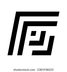 Black Vector logo illustration of an element made is on a white background