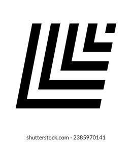 Black Vector logo illustration of an element made is on a white background