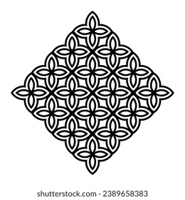Black Vector logo illustration of an element made is on a white background for tile