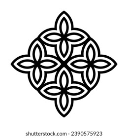 Black Vector logo illustration of an element made is on a white background for tile