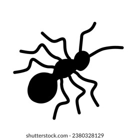 Black vector logo of one ant on a white background