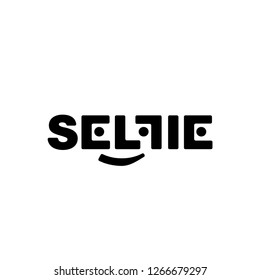 Black vector logo with soft corners SELFI on a white background. Beautiful and modern design for branding. Vector graphics