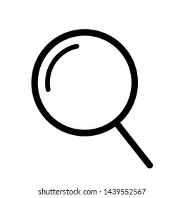 Black vector magnifier icon. Magnifying glass icon, design element for search bar.