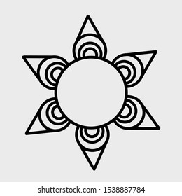 The Black Vector Mandala Flower Pattern Design Logo with White Background