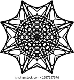 Black vector mandala isolated pattern