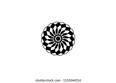 Black vector mandala on white background for cutout. Doodle mandala decor element. Floral stamp template. Circle ornament isolated. Abstract medallion. Handdrawn seal tattoo. Coloring mandala clipart