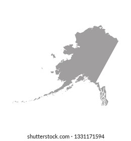 black vector map of Alaska