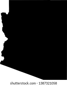 Black Vector Map of Arizona, USA